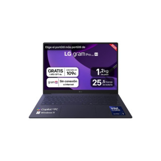 LG Gram Pro 16Z90TS-G.AU99B Portatil 16" Intel Core Ultra 9 288V - 32GB - 1TB SSD - AI Copilot+ - Wifi7 - Windows 11 Home - Col