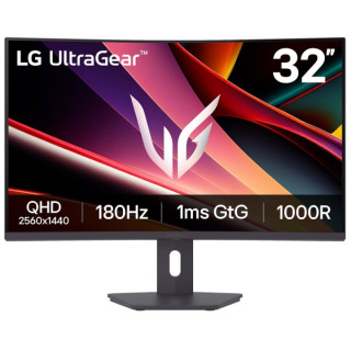 LG UltraGear Monitor 31.5" Curvo 1000R VA QHD FreeSync 180Hz - Respuesta 1ms - 16:9 - HDMI