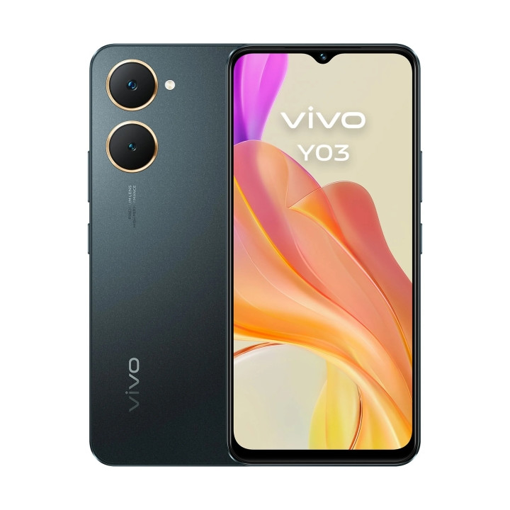 Vivo Y03 Smartphone Pantalla 6.56" - 4GB - 128GB - Camara 13Mp - Bateria 5000mAh - Admite Carga de 15W - Color Negro