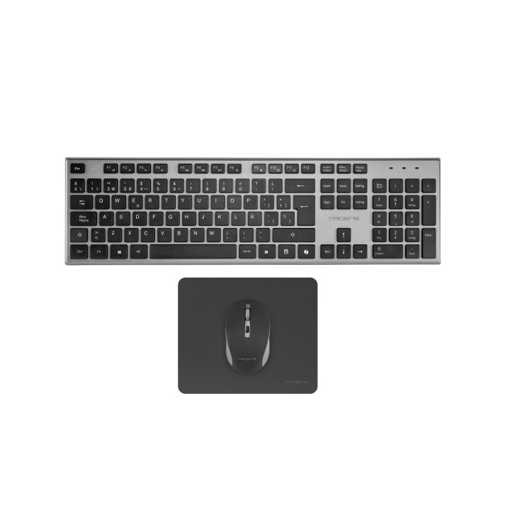 Tacens Zenith Combo Pack Inalabrico de Teclado Completo + Raton y Alfombrilla - Disposicion QWERTY ES - Teclas Silenciosas de P