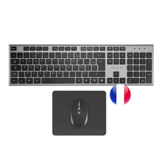 Tacens Zenith Combo Pack Inalabrico de Teclado Completo + Raton y Alfombrilla - Disposicion Francesa AZERTY FR - Teclas Silenci