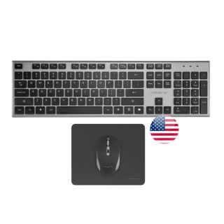 Tacens Zenith Combo Pack Inalabrico de Teclado Completo + Raton y Alfombrilla - Disposicion Internacional QWERTY US - Teclas Si