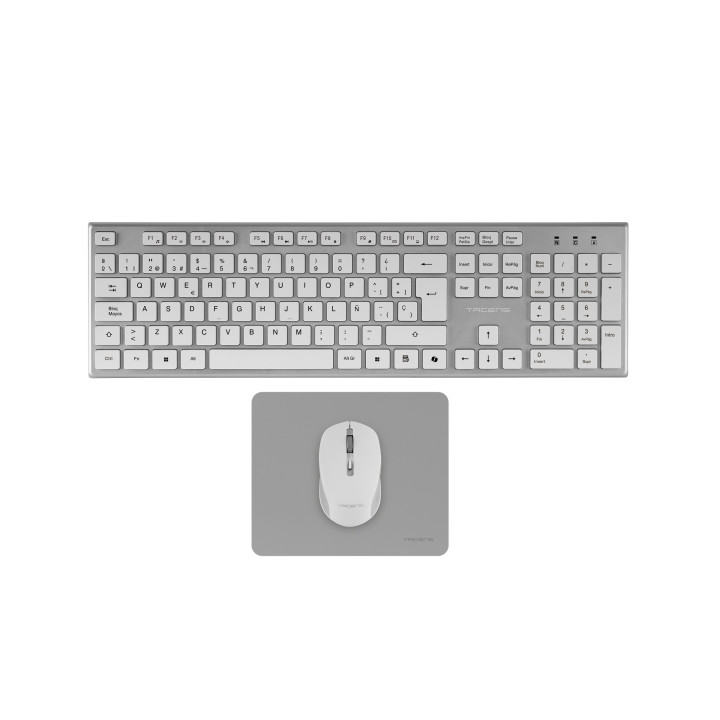 Tacens Zenith Combo Pack Inalabrico de Teclado Completo + Raton y Alfombrilla - Disposicion QWERTY ES - Teclas Silenciosas de P