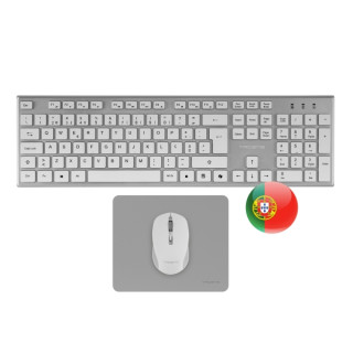 Tacens Zenith Combo Pack Inalabrico de Teclado Completo + Raton y Alfombrilla - Disposicion Portuguesa QWERTY PT - Teclas Silen