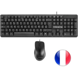 Tacens Anima ACP02 Pack USB Teclado Multimedia + Raton 1200dpi 3 Botones - Disposicion Francesa AZERTY FR - Cable de 1.3m - Tec