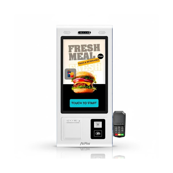 AVPos Kiosko Autoservicio Sobremesa DK22 - 22 Pulgadas Tactil - RK3568  - 8GB Memoria - SSD 128GB - Escaner 2D - Impresora Term