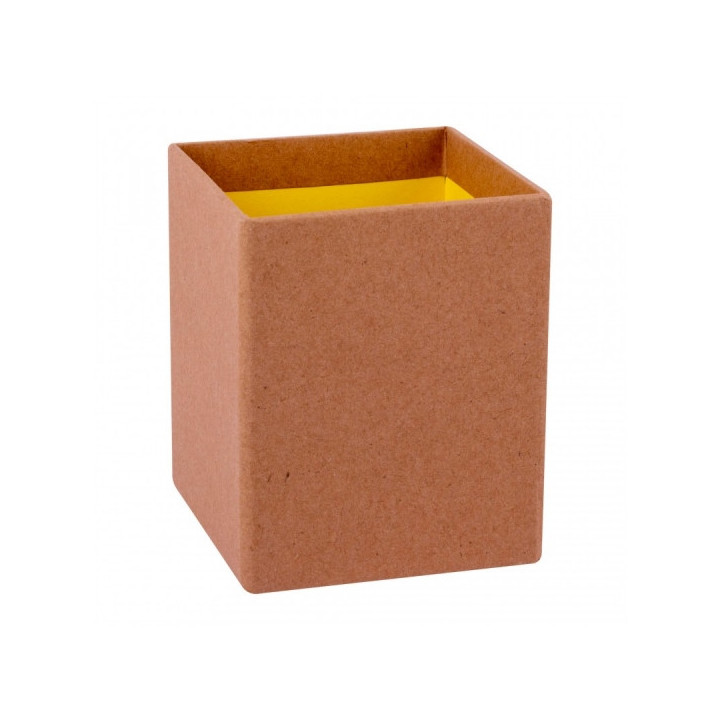 Apli Cubilete Portalapices Fluor Collection - Acabado Kraft - Tacto Suave - Diseño Elegante y Versatil - Color Amarillo Fluore