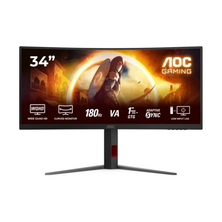 AOC G4 Monitor 34" Curvo 1500R Fast VA WQHD 180Hz HDR10 - Respuesta 1ms - HDMI