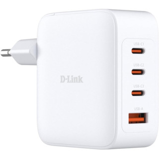 D-Link Cargador de Pared GaN de 100W - 3 USB-C y 1 USB-A - Color Blanco