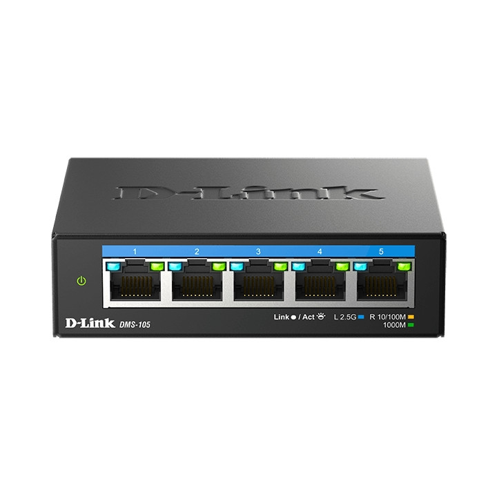 D-Link Switch 5 Puertos Multigigabit 2.5G No Gestionado - Switching 25 Gbps - Chasis Metalico