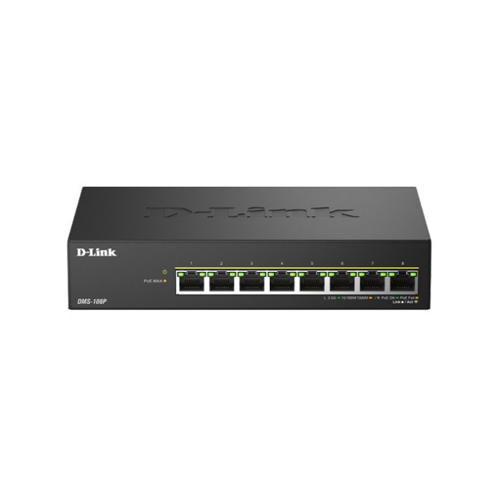 D-Link Switch 8 Puertos 2.5G PoE No Gestionado - Switching 40 Gbps - PoE 230W