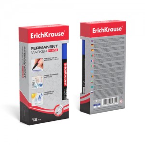 Marcador permanente p-100 azul erich krause 12842