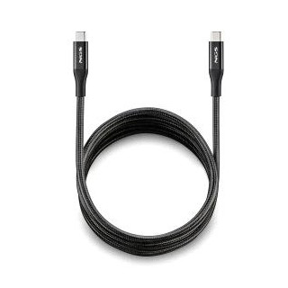 NGS Cable 2.0 USB-C Macho a USB-C Macho - Carga Ultrarapida hasta 240W - Longitud 2m - Color Negro