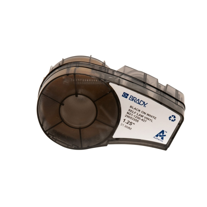 Brady M21-1250-427 Cinta de Etiquetas Original Vinilo Autolaminable - Texto Negro sobre Fondo Blanco - Ancho 31