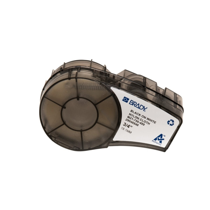Brady M21-750-499 Cinta de Etiquetas Original de Nylon - Texto Negro sobre Fondo Blanco - Ancho 19