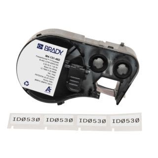 Brady M4-131-492 Cinta de Etiquetas Original Poliester Ultrafinas para Laboratorio - Texto Negro sobre Fondo Blanco - Ancho 25