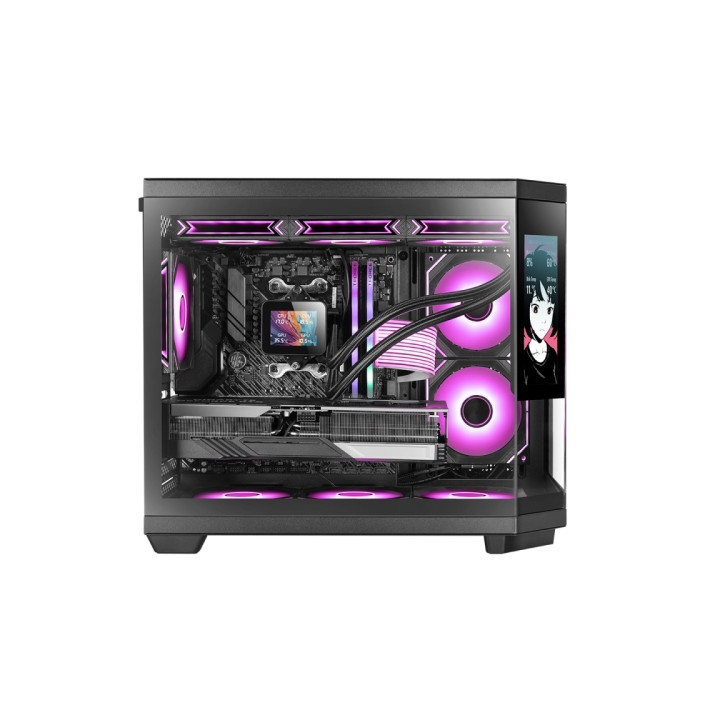 Mars Gaming MC‑3TCORELCDM Minitorre Ultracompacta - Soporte MicroATX/Mini-ITX - Triple Cristal Templado - Pantalla IPS de 7.2