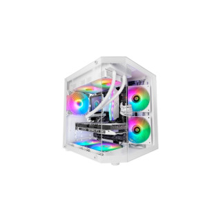 Mars Gaming MC-3TLITE Minitorre Ultracompacta - Ventilador de 120mm FRGB Integrado - Triple Cristal Templado - Soporte MicroATX