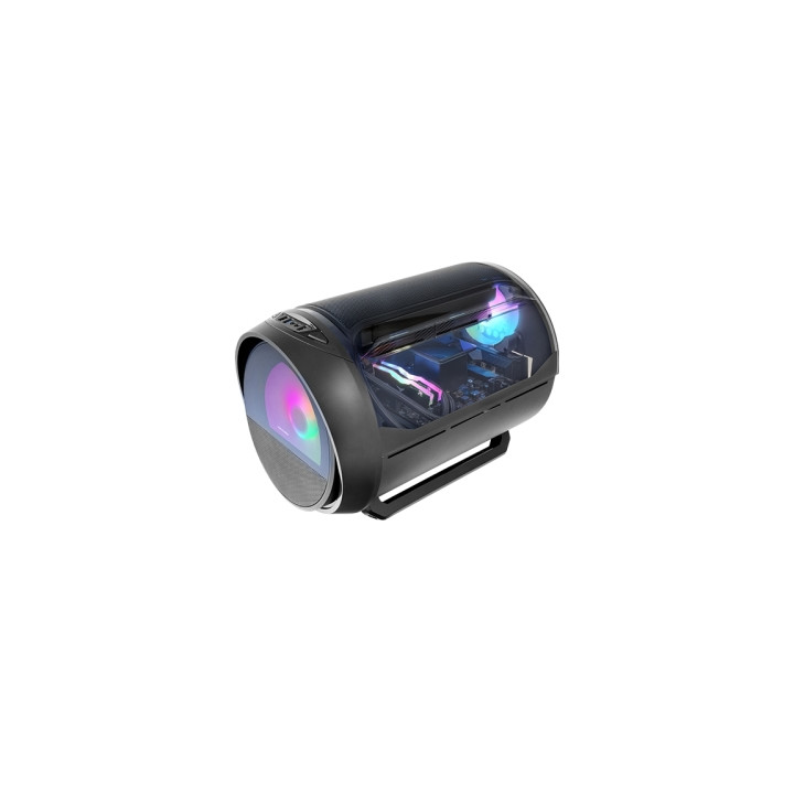 Mars Gaming MC-CYLON Minitorre Ultracompacta - Ventilador Frontal RGB Chroma de 200mm - Ventilador Trasero de 120mm - Soporte M
