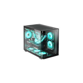 Mars Gaming MC-FUSIONM Minitorre Ultracompacta - Soporte MicroATX/Mini-ITX - Cristal Templado Curvo Continuo - Capacidad hasta