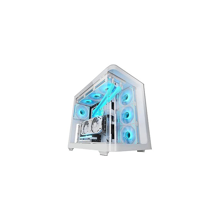 Mars Gaming MC-FUSION Caja Torre ATX - Cristal Templado Curvo Continuo - Soporta Refrigeracion Liquida - Capacidad hasta 10 Ven