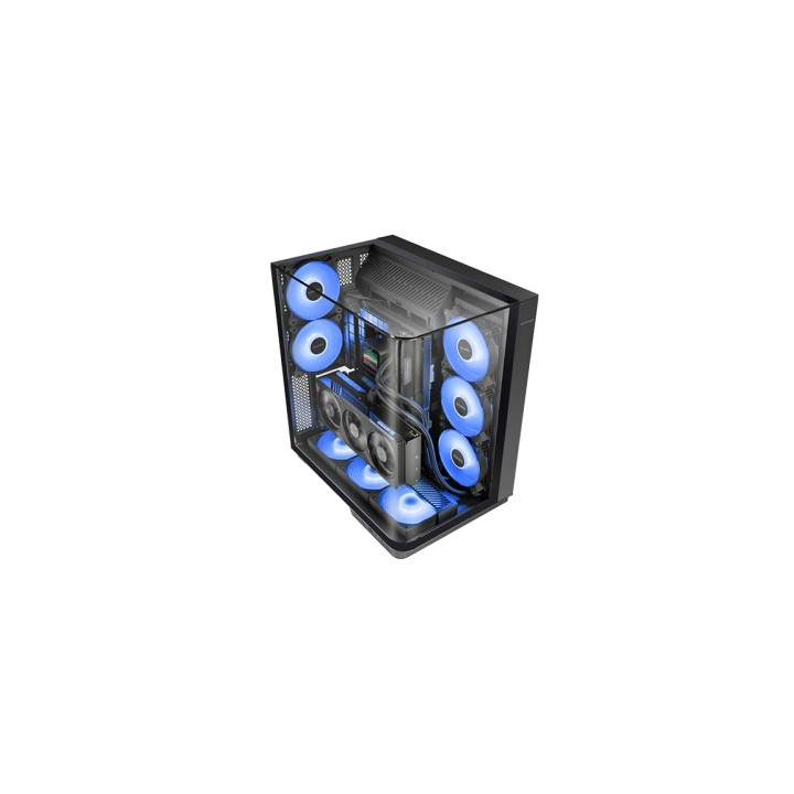 Mars Gaming MC-INFINIO Caja Torre ATX - 2 Ventiladores de 120mm FRGB - Cristal Templado Curvo Continuo - Montaje Vertical para