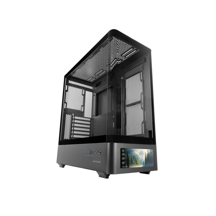 Mars Gaming MC-LCDPRO Caja Torre ATX - Pantalla IPS de 7.2” Personalizable - Cristal Templado Frontal y Lateral - Doble Camar