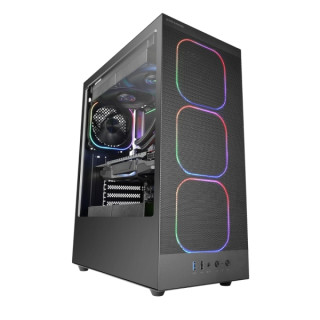 Mars Gaming MC-NEBULA Caja Torre ATX - Cristal Templado Lateral - 4 Ventiladores ARGB de 120mm - Malla Metalica Frontal - 443x3