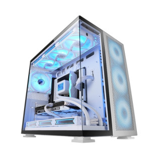 Mars Gaming MC-NOVA2 Caja Torre E-ATX - Aluminio de Grado Aeroespacial - Doble Cristal Templado Continuo sin Marco - Gestion de