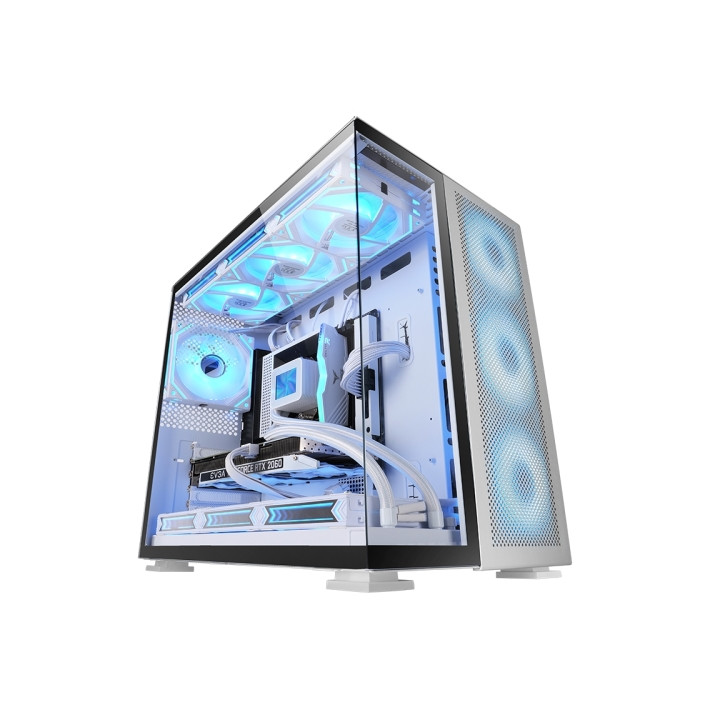 Mars Gaming MC-NOVA2 Caja Torre E-ATX - Aluminio de Grado Aeroespacial - Doble Cristal Templado Continuo sin Marco - Gestion de