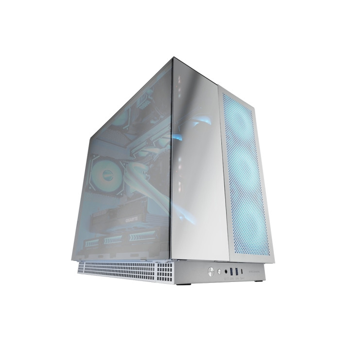 Mars Gaming MC-NOVA3 Caja Torre E-ATX - Aluminio de Grado Aeroespacial - Triple Cristal Cromado - 7 Ranuras de Expansion - 7 Ra