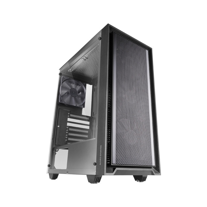 Mars Gaming MC-PMAX Caja Torre ATX - 4 Ventiladores FDB 120mm - Rejilla Frontal Metalica - Doble Camara - 7 Ranuras de Expansio