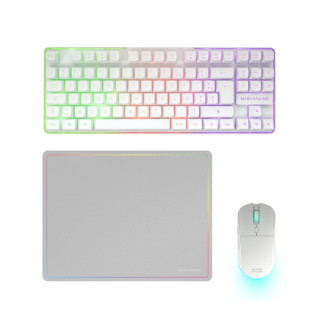 Mars Gaming MCPWTKL Combo Pack Gaming 3en1 - Teclado Hibrido H-Mech Formato TKL - Disposicion QWERTY ES - Raton 3200dpi - Switc