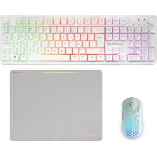 Mars Gaming MCPWX Combo Pack Gaming 3en1 - Teclado Hibrido H-Mech - Disposicion Italiana QWERTY IT - Raton 3200dpi - Switches H
