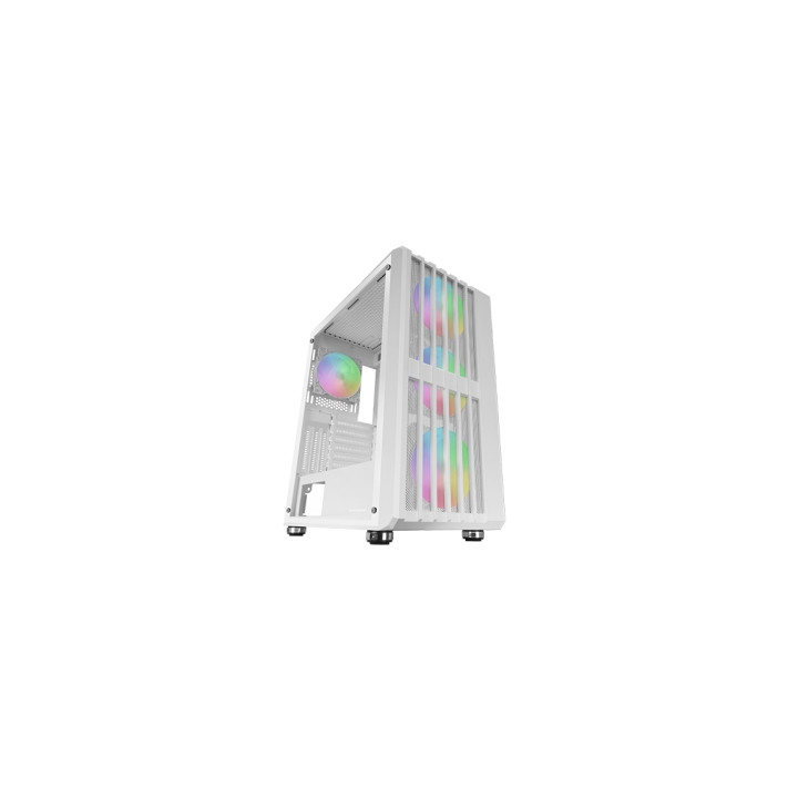 Mars Gaming MC-VAULT Caja Torre ATX - 4 Ventiladores de 120mm ARGB - Ventana Lateral de Cristal Templado - Rejilla Frontal y Su
