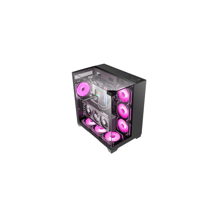 Mars Gaming MC-VISION Caja Torre ATX - Soporte para Refrigeracion Liquida - Triple Cristal Templado - Doble Camara - 7 Ranuras