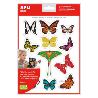 Apli Gomets Tematicos Realistas Mariposas - 24 Unidades por Bolsa - Adhesivo Removible - Fotografias a Todo Color - Adhesivo Ba