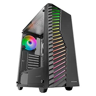 Mars Gaming MC-VOLT Caja Torre ATX - Ventilador ARGB de 120mm - Ventana Lateral de Cristal Templado - Rejilla Frontal ARGB - 7