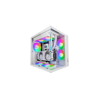 Mars Gaming MCV-ONE Caja Torre ATX - Ventilador de 120mm FRGB Integrado - Cristal Templado Curvo Continuo - Doble Camara - 7 Ra