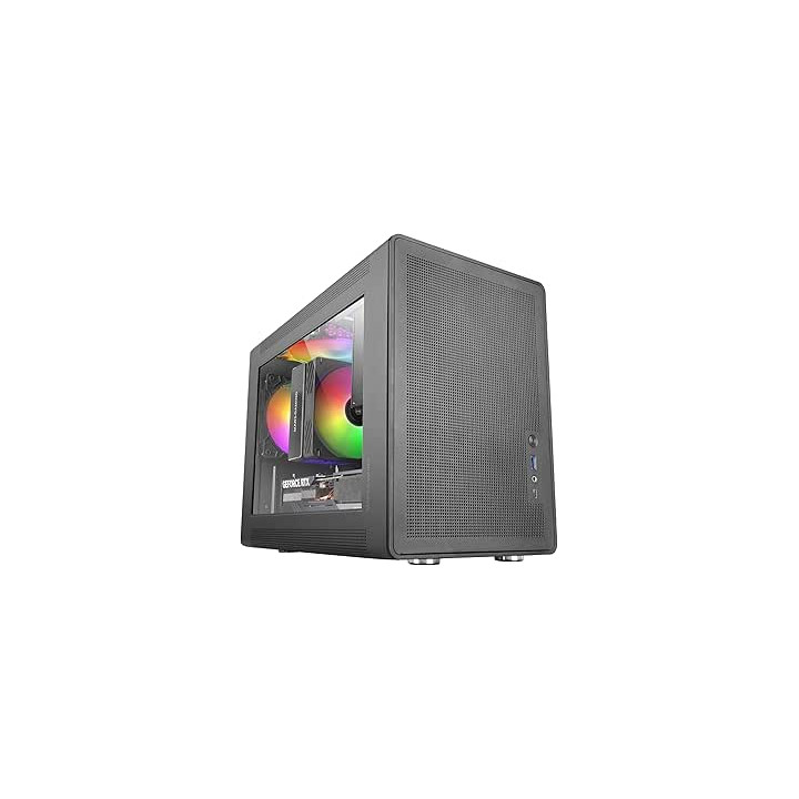 Mars Gaming MC-XPS Minitorre Ultracompacta - Ventilador de 120mm FRGB Trasero - Soporte MicroATX/Mini-ITX - Rejilla de Refriger