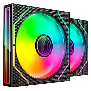 Mars Gaming MF-3DPROX2 Pack de 2 Ventiladores de 120mm - Iluminacion ARGB Infinity Mirror 360º - Silencioso 12dB - Control PWM