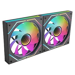 Mars Gaming MF-3DPROX2R Pack de 2 Ventiladores de 120mm - Iluminacion ARGB Infinity Mirror 360º - Silencioso 12dB - Control PW