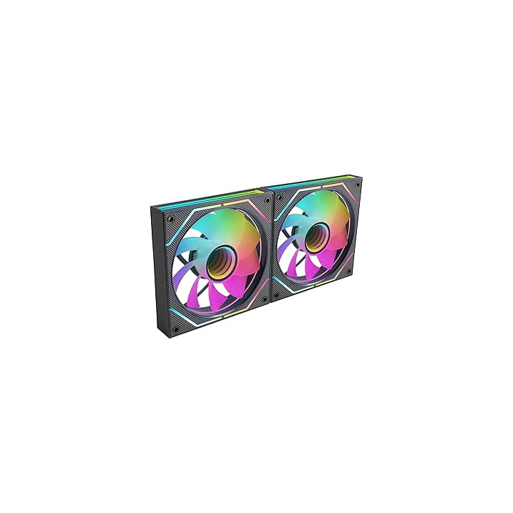 Mars Gaming MF-3DPROX2R Pack de 2 Ventiladores de 120mm - Iluminacion ARGB Infinity Mirror 360º - Silencioso 12dB - Control PW