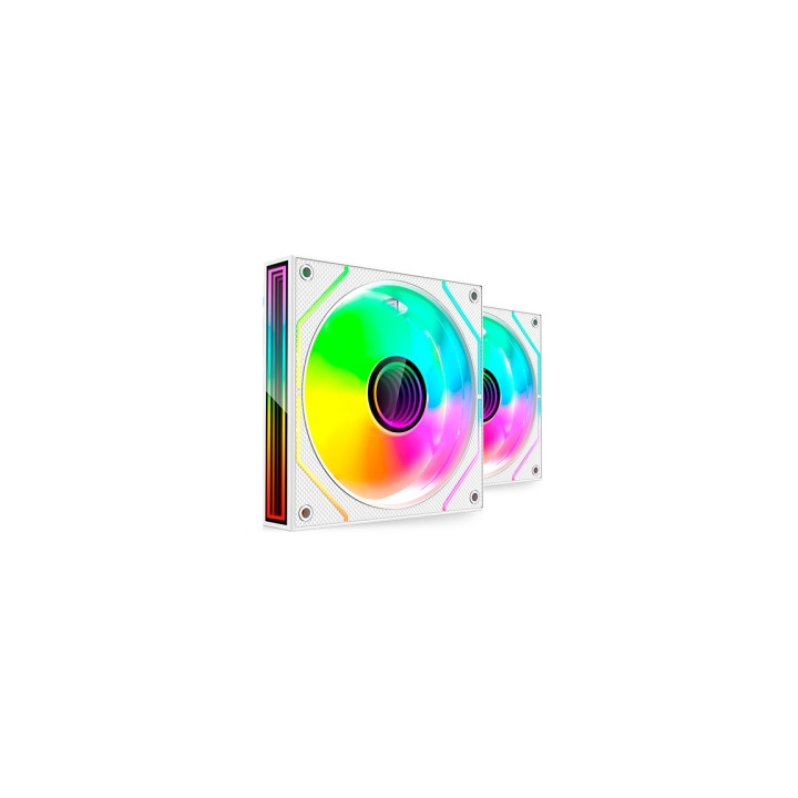 Mars Gaming MF-3DPROX2 Pack de 2 Ventiladores de 120mm - Iluminacion ARGB Infinity Mirror 360º - Silencioso 12dB - Control PWM