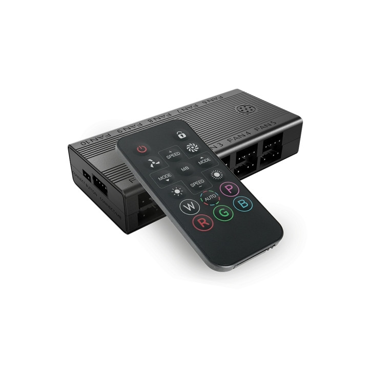 Mars Gaming MF-HUB Hub de Control PWN y ARGB - Control de la Velocidad e Iluminacion - Mando a Distancia - 80x40x17mm - Color N