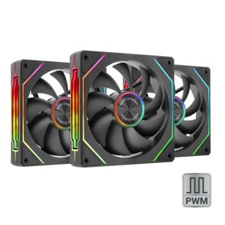 Mars Gaming MF-LINKFINITYKIT2 Pack de 3 Ventiladores de 120mm - Iluminacion ARGB Infinity Mirror - Silencioso 12dB - Modular Li
