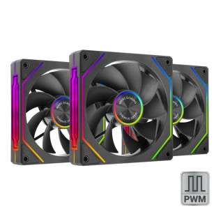 Mars Gaming MF-LINKFINITYKIT2R Pack de 3 Ventiladores de 120mm - Iluminacion ARGB Infinity Mirror - Silencioso 12dB - Modular L