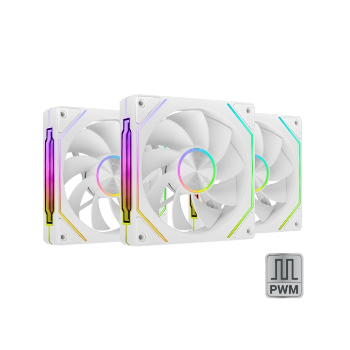 Mars Gaming MF-LINKFINITYKIT2R Pack de 3 Ventiladores de 120mm - Iluminacion ARGB Infinity Mirror - Silencioso 12dB - Modular L