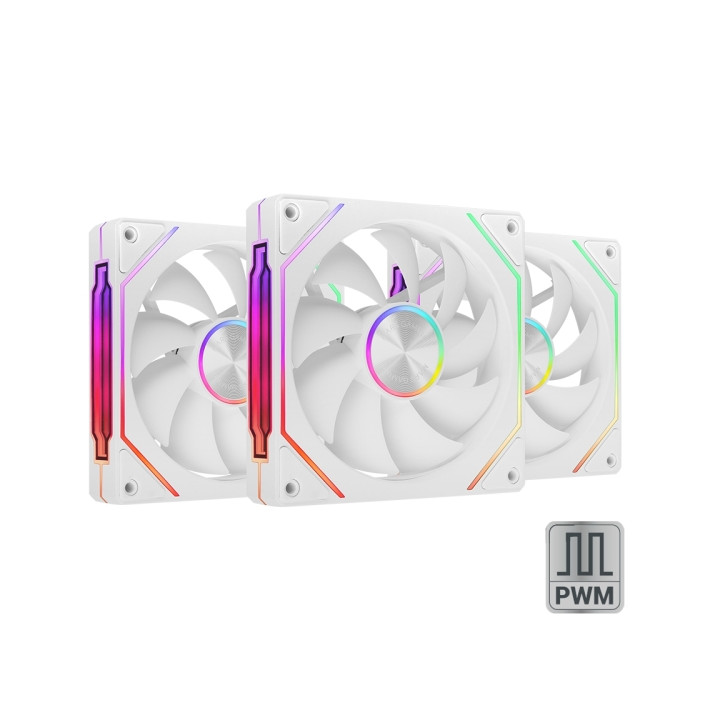 Mars Gaming MF-LINKFINITYKIT2 Pack de 3 Ventiladores de 120mm - Iluminacion ARGB Infinity Mirror - Silencioso 12dB - Modular Li