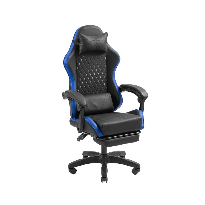 Mars Gaming MGC-X Silla Gaming Ergonomica - Reposapies Extensible - Cojines Lumbar y Cervical - 660x540x1250mm - Acabado en Cue